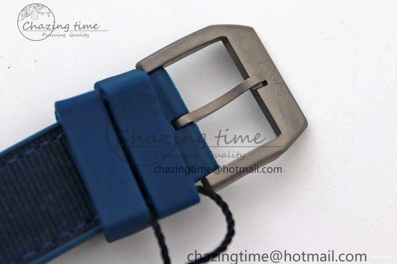 MIROTIME 0710 BestValue Mark XVIII IW328101 Black Ceramic M+F 1:1 Best Edition Blue Dial on Blue Nylon Strap A 7058